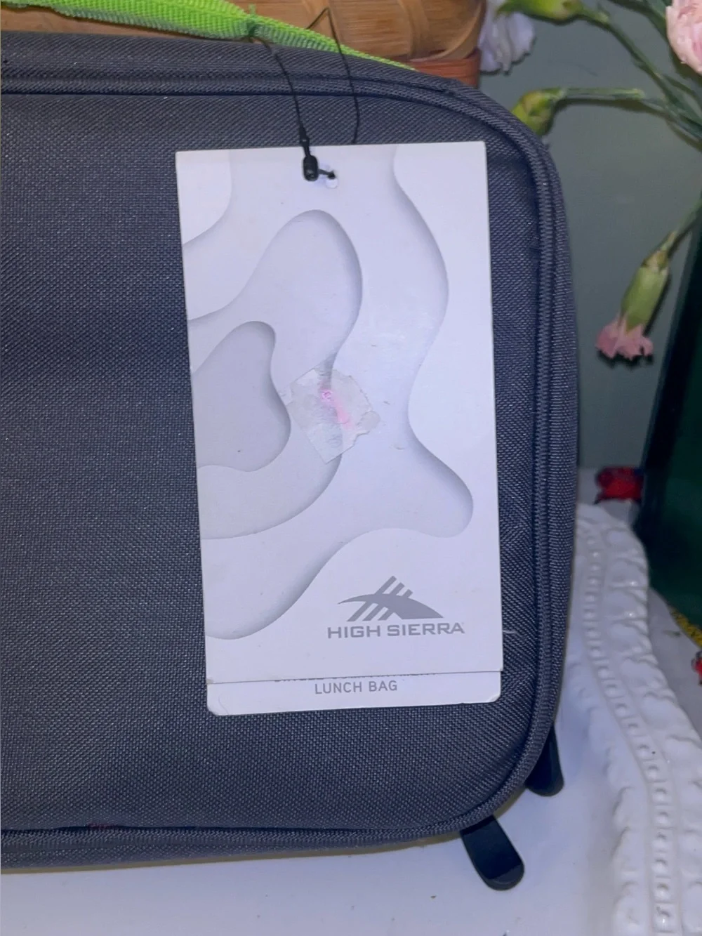 High Sierra single-compartment Grey and Green lunch box NWT